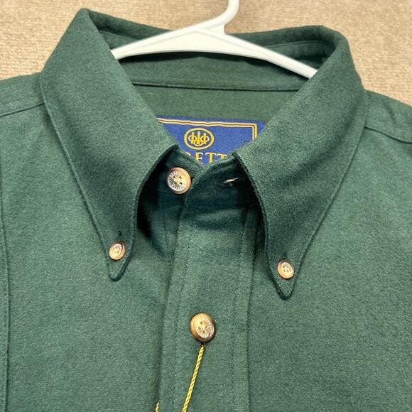 Beretta Chamois Shooting Shirt Mens XL Heavy Flannel Long Sleeve Button Down NEW - Picture 4 of 12